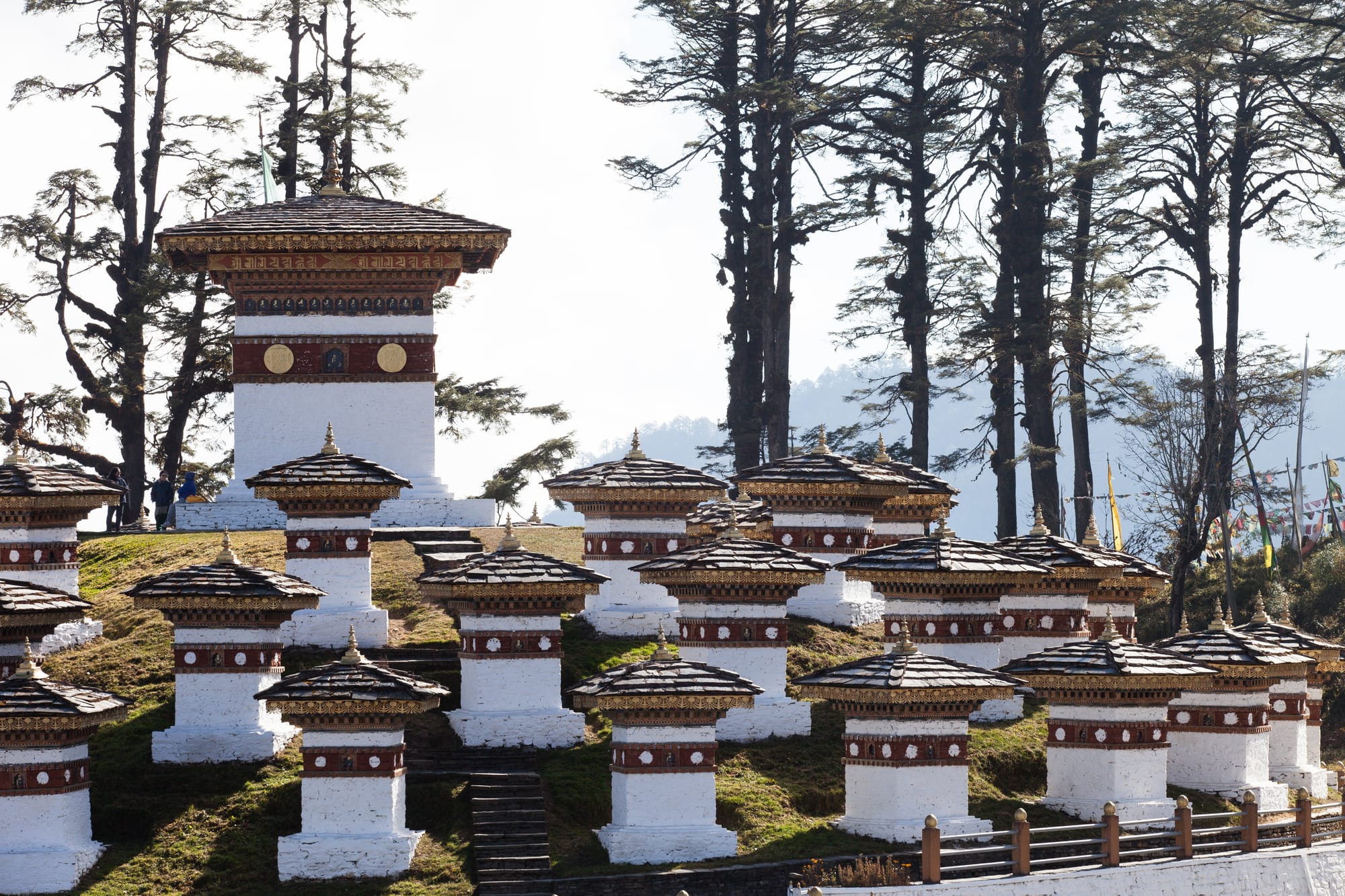 Dochula Pass Bhutan 108 chortens mountain view